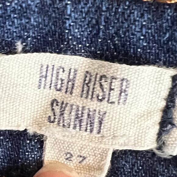 Madewell High Rise Skinny Jeans Dark Wash Blue sz 27 Classic Slim Stretch Denim - Picture 8 of 10